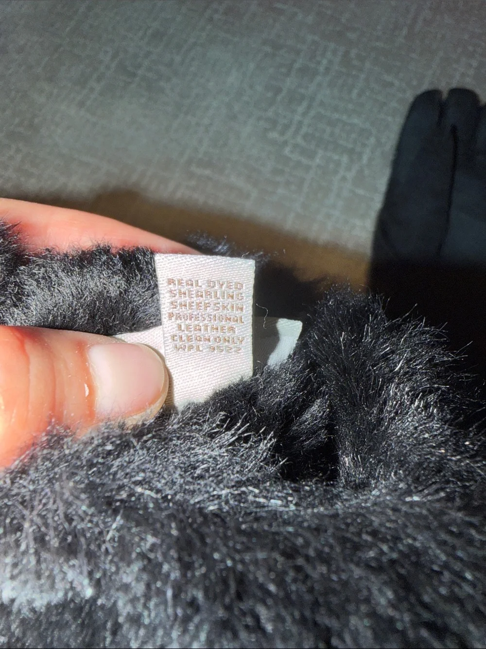UGG Black Suede Gloves with Shearling Cuff